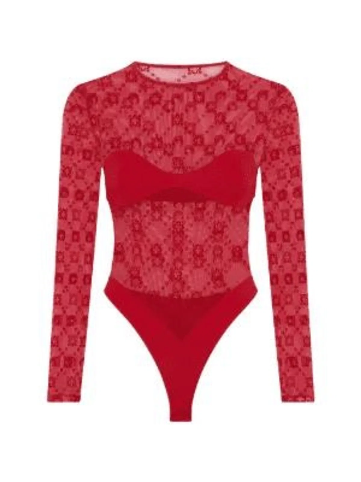 Marine Serre Long-Sleeve Bodysuit