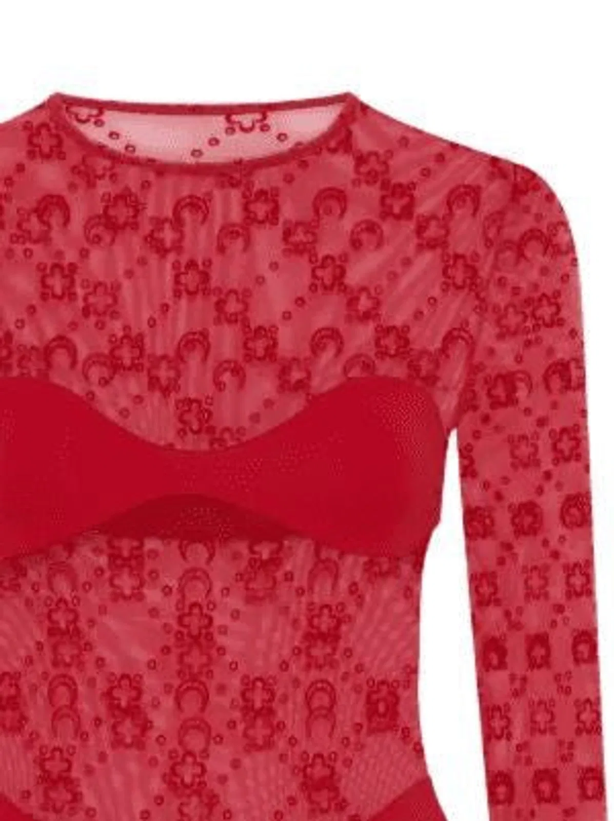 Marine Serre Long-Sleeve Bodysuit