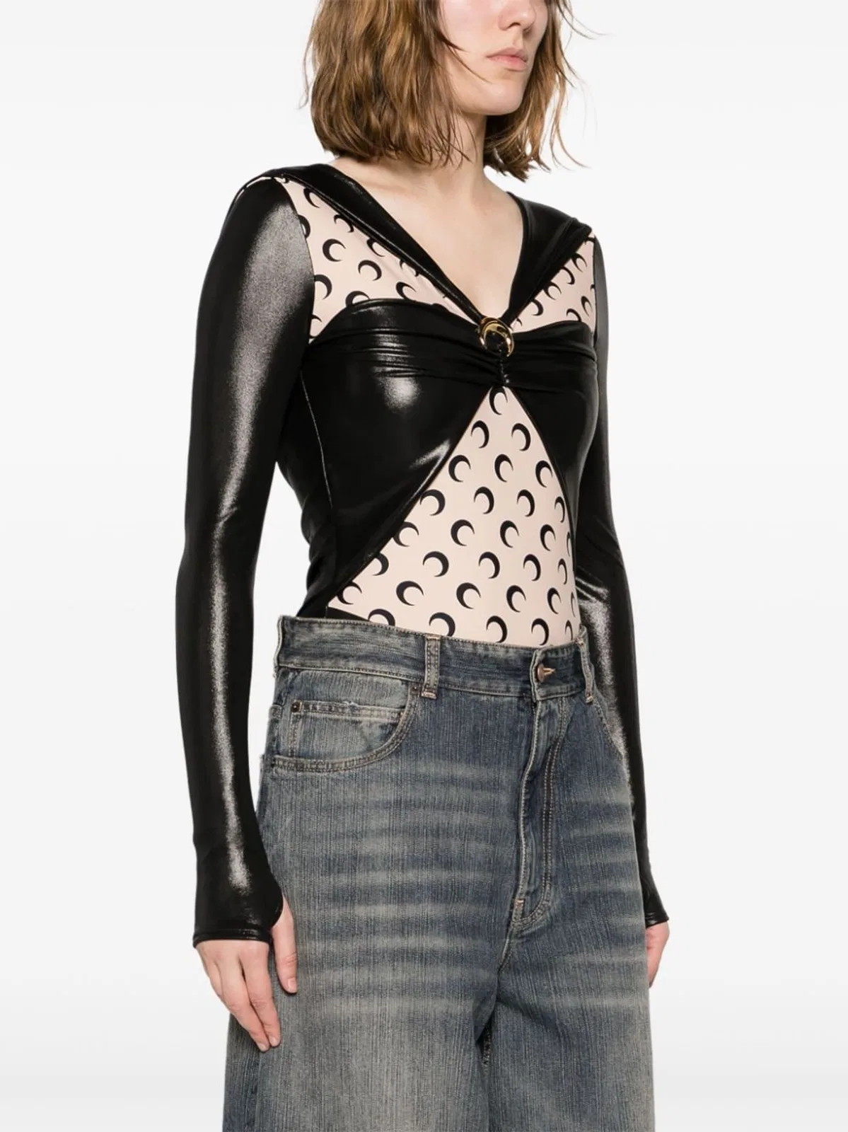 Marine Serre Draped Bodysuit