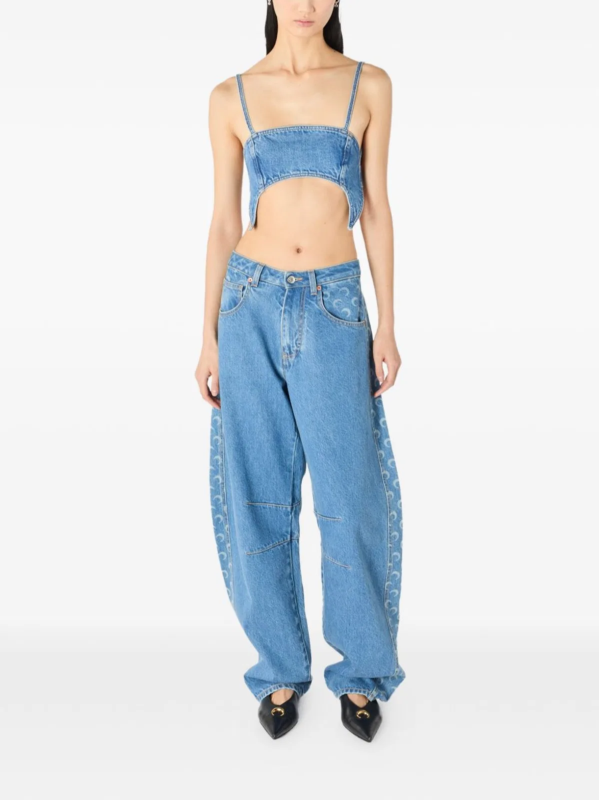 Marine Serre Moon Denim Shaped Top
