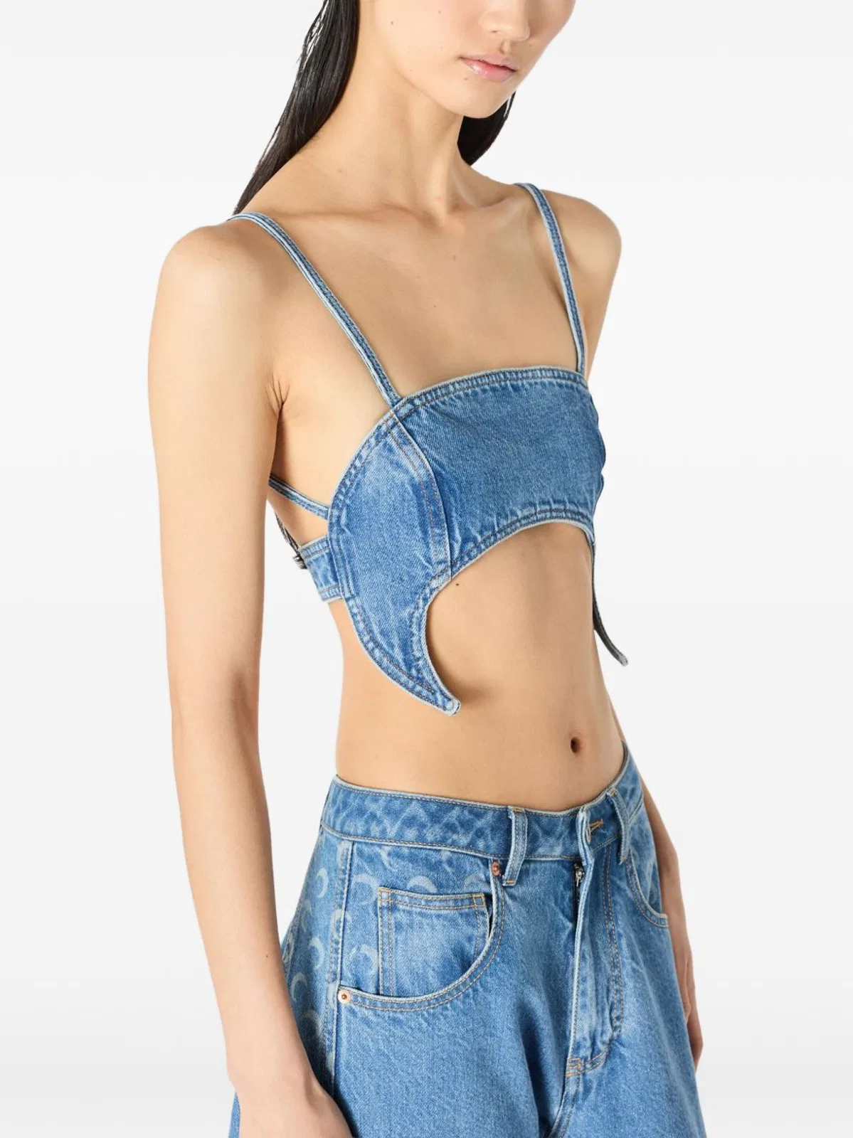 Marine Serre Moon Denim Shaped Top