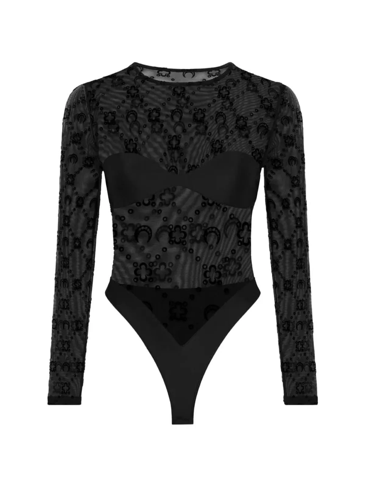 Marine Serre Moonogram Long-Sleeve Bodysuit