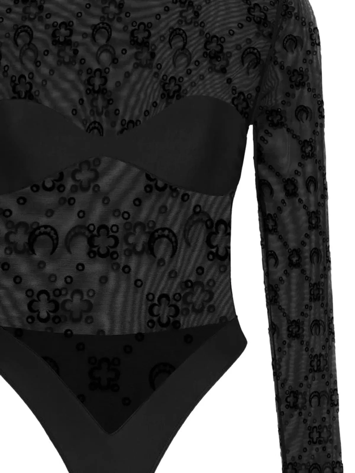 Marine Serre Moonogram Long-Sleeve Bodysuit
