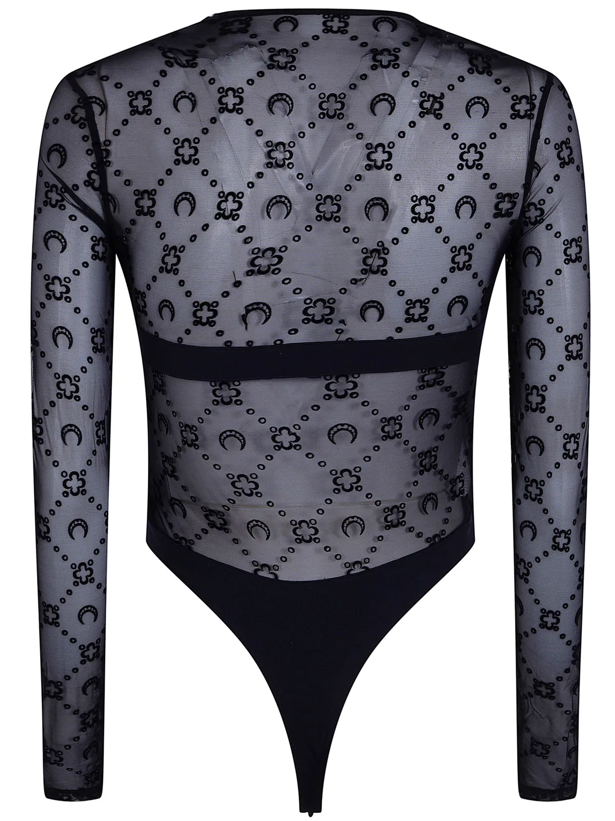 Marine Serre "Moonogram" Mesh Flock Long Sleeves Body