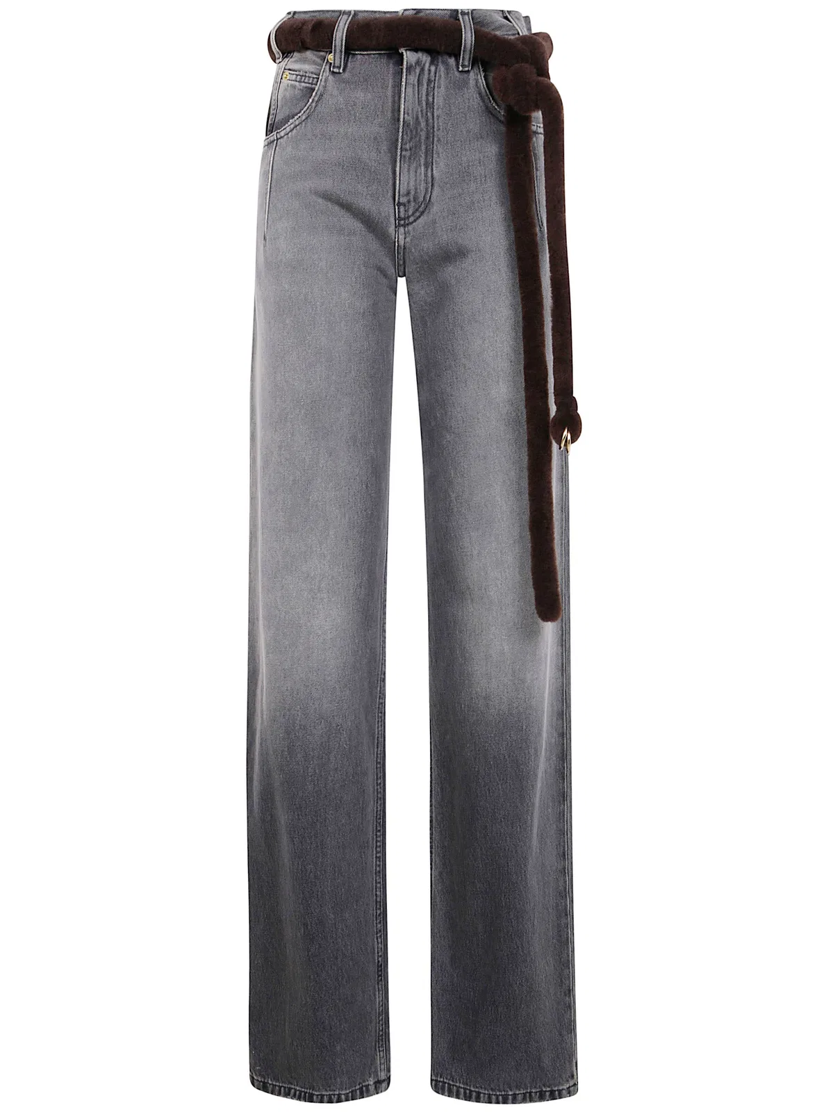 Darkpark "Lufur" Belt Adorned Straight Leg Denim