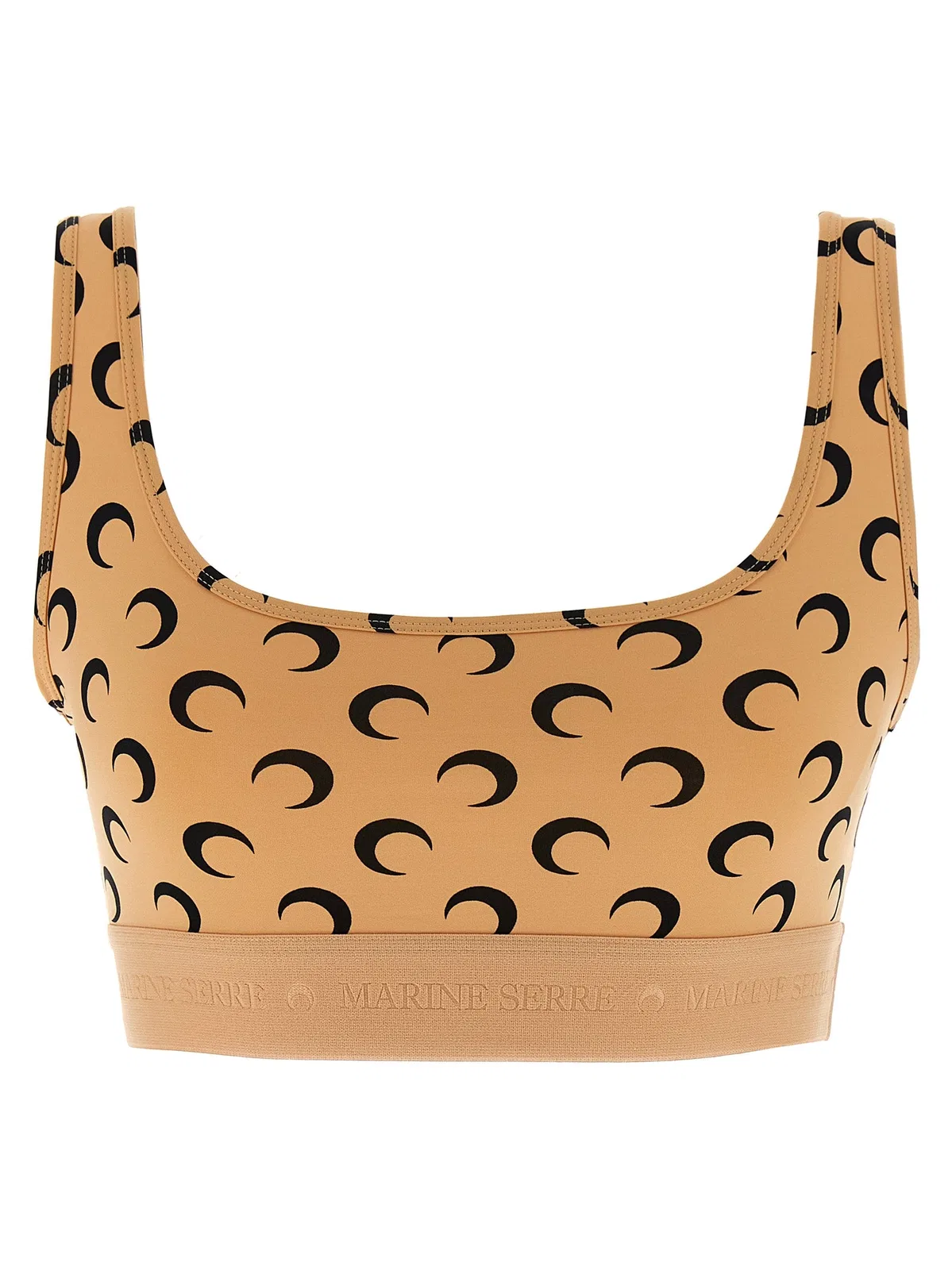 Marine Serre 'Moon Printed Jersey' Cropped Top