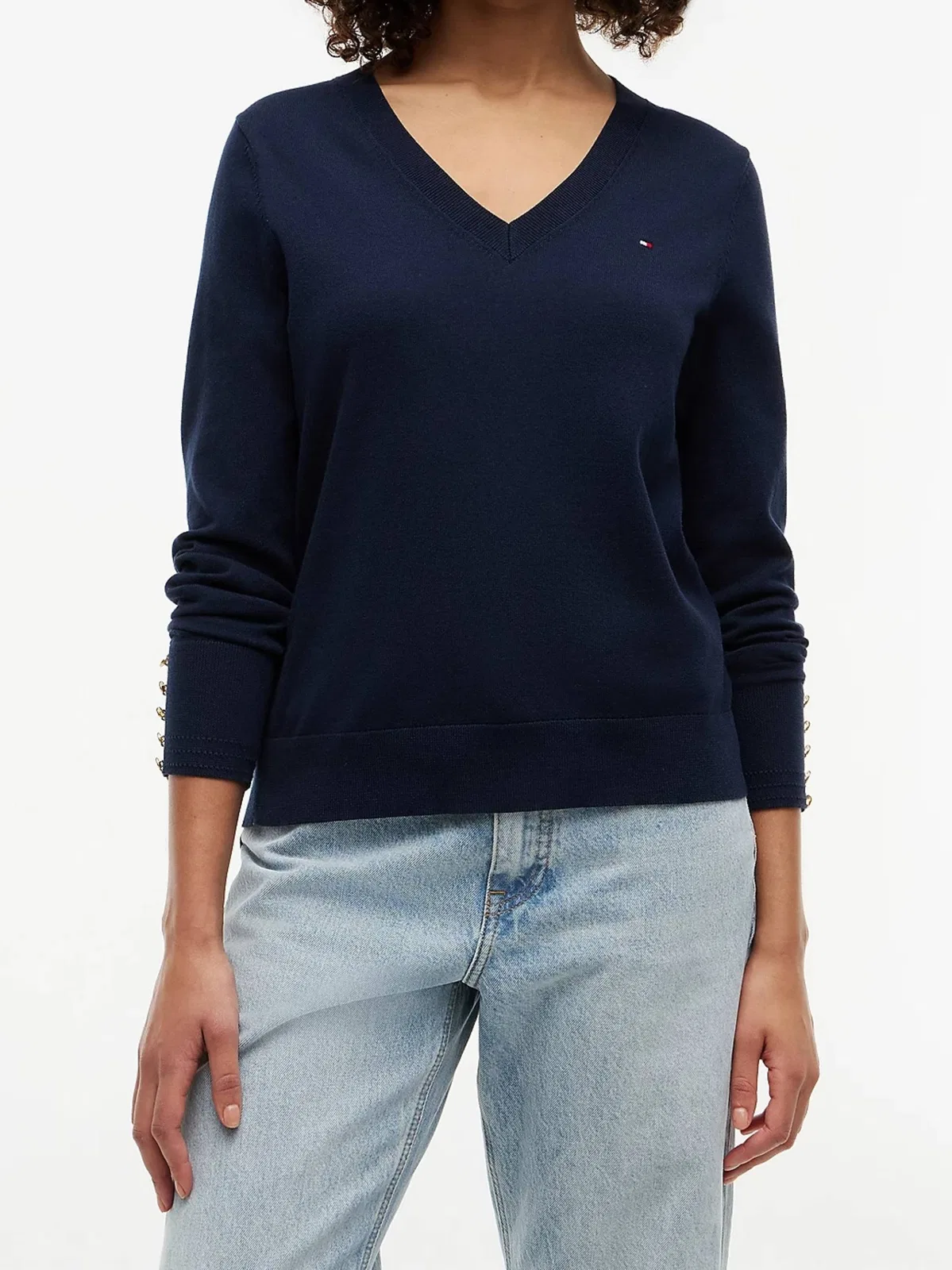 Tommy Hilfiger Co Jersey Fine Gg V-Nk Ls Swt