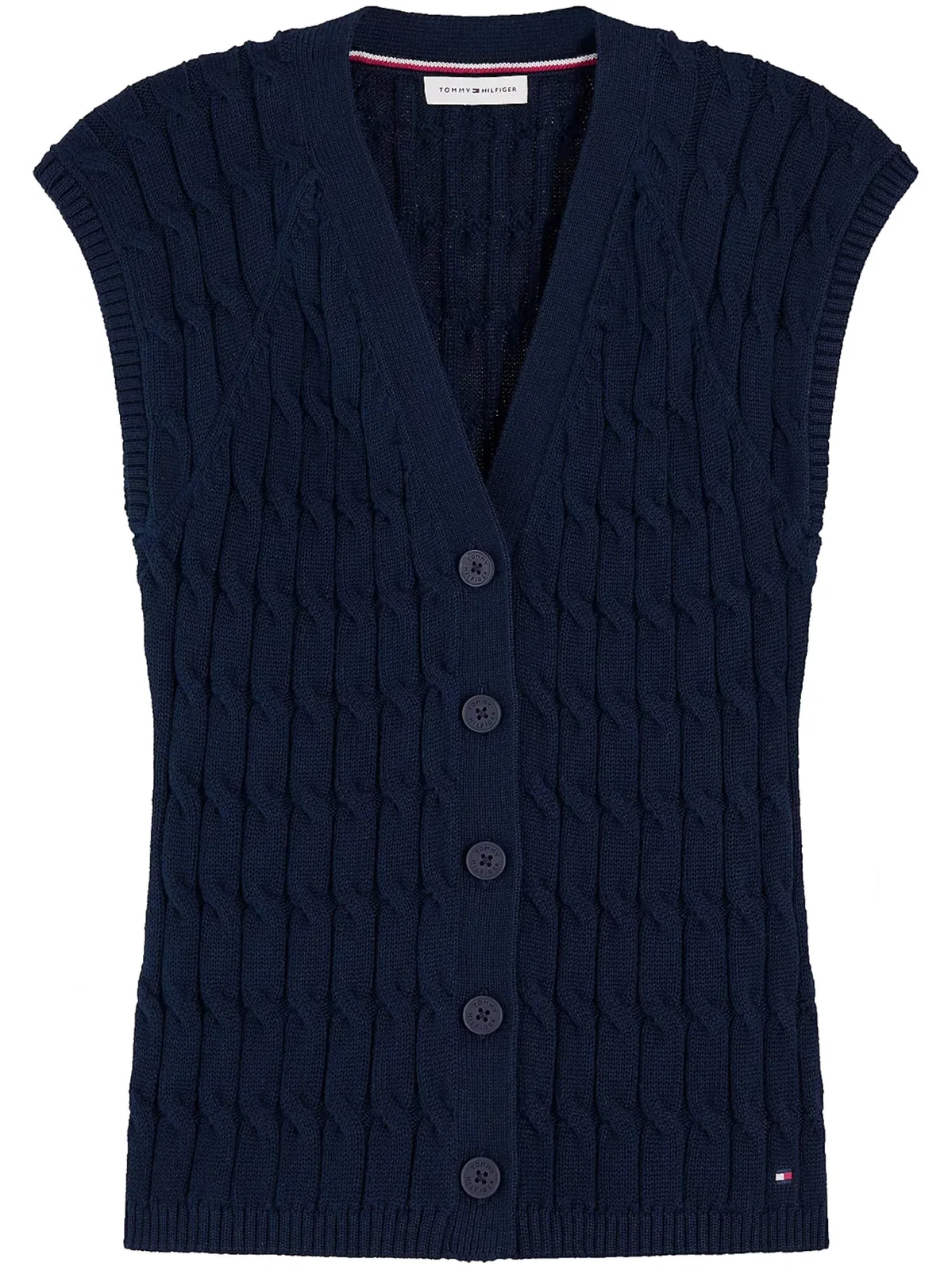 Tommy Hilfiger Mid Gg Cable Vest Cardi