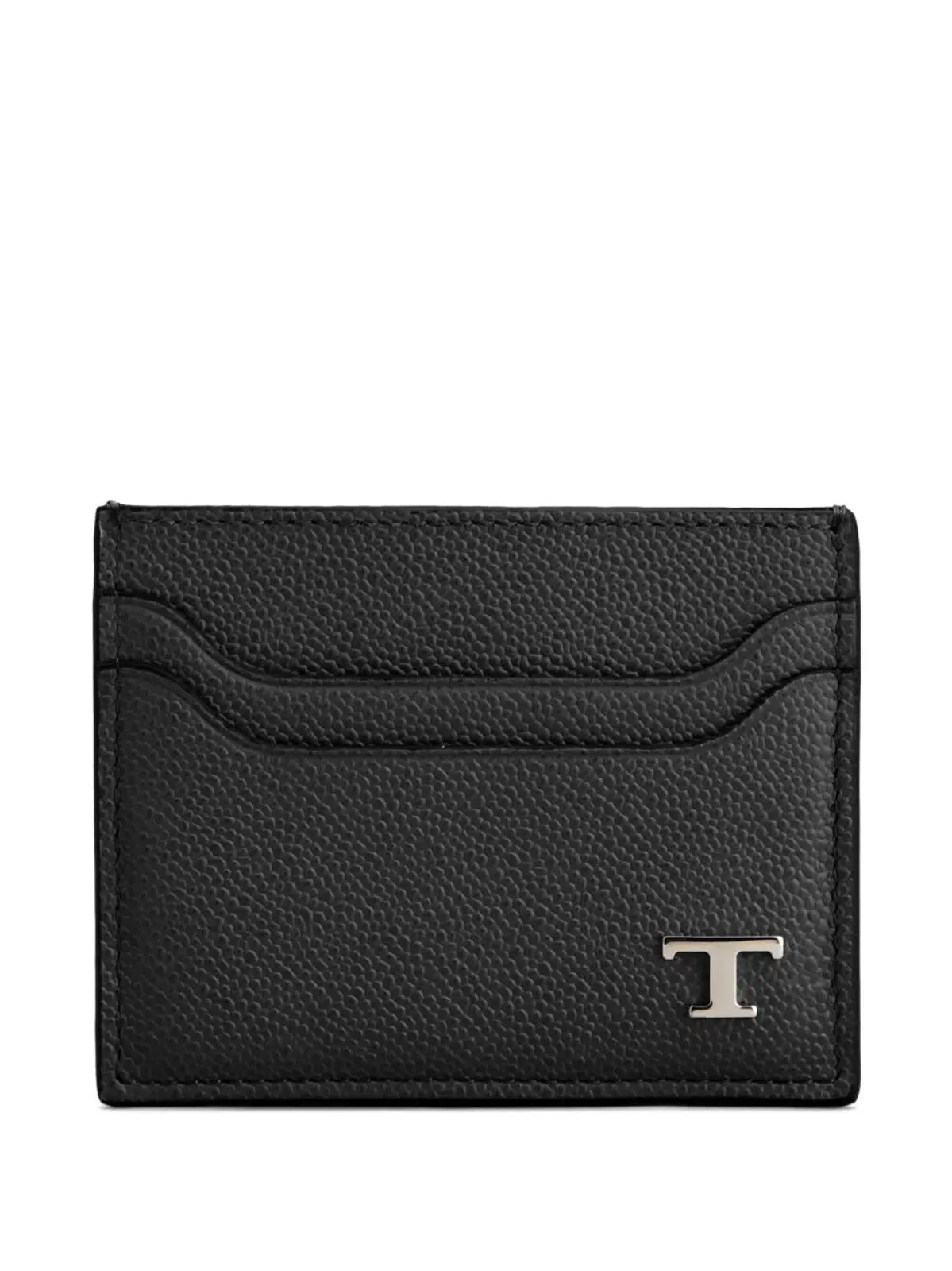 Tod's Grained Leather Cardholder With Metal T 