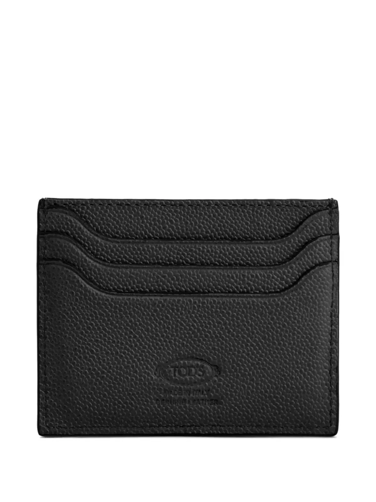 Tod's Grained Leather Cardholder With Metal T