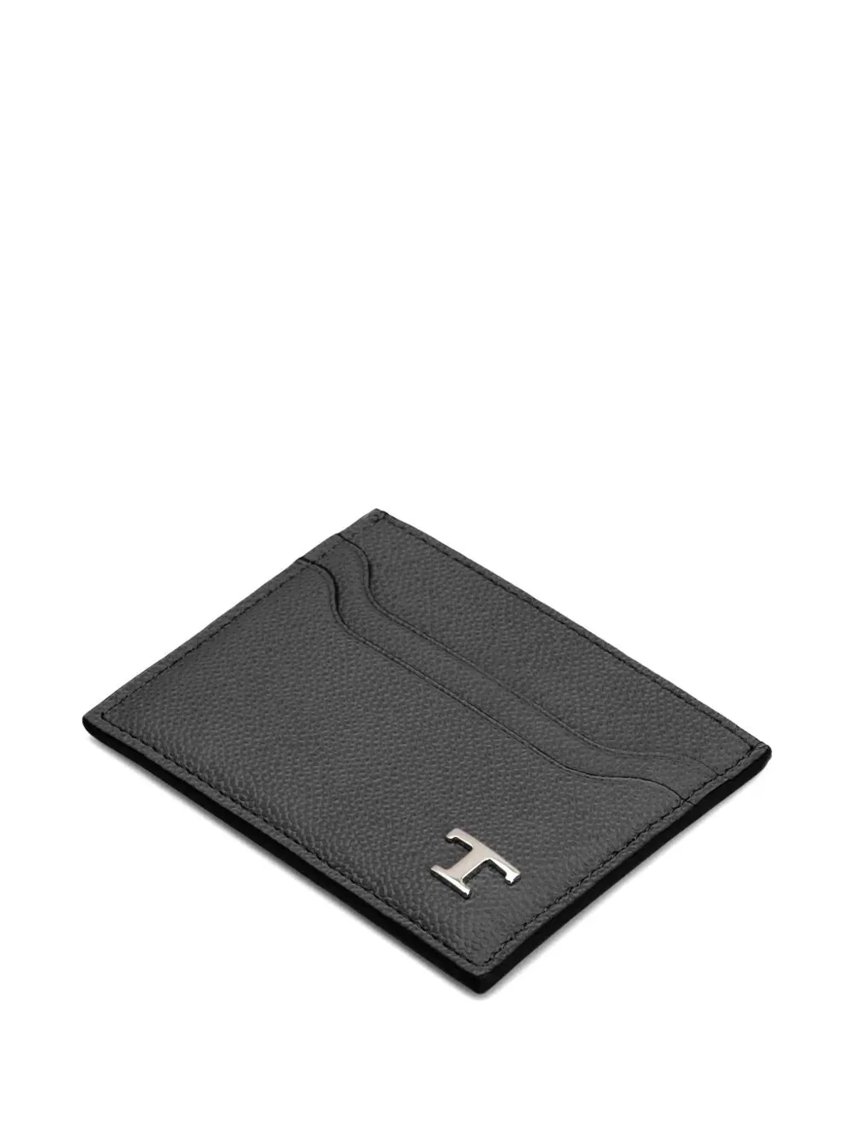 Tod's Grained Leather Cardholder With Metal T