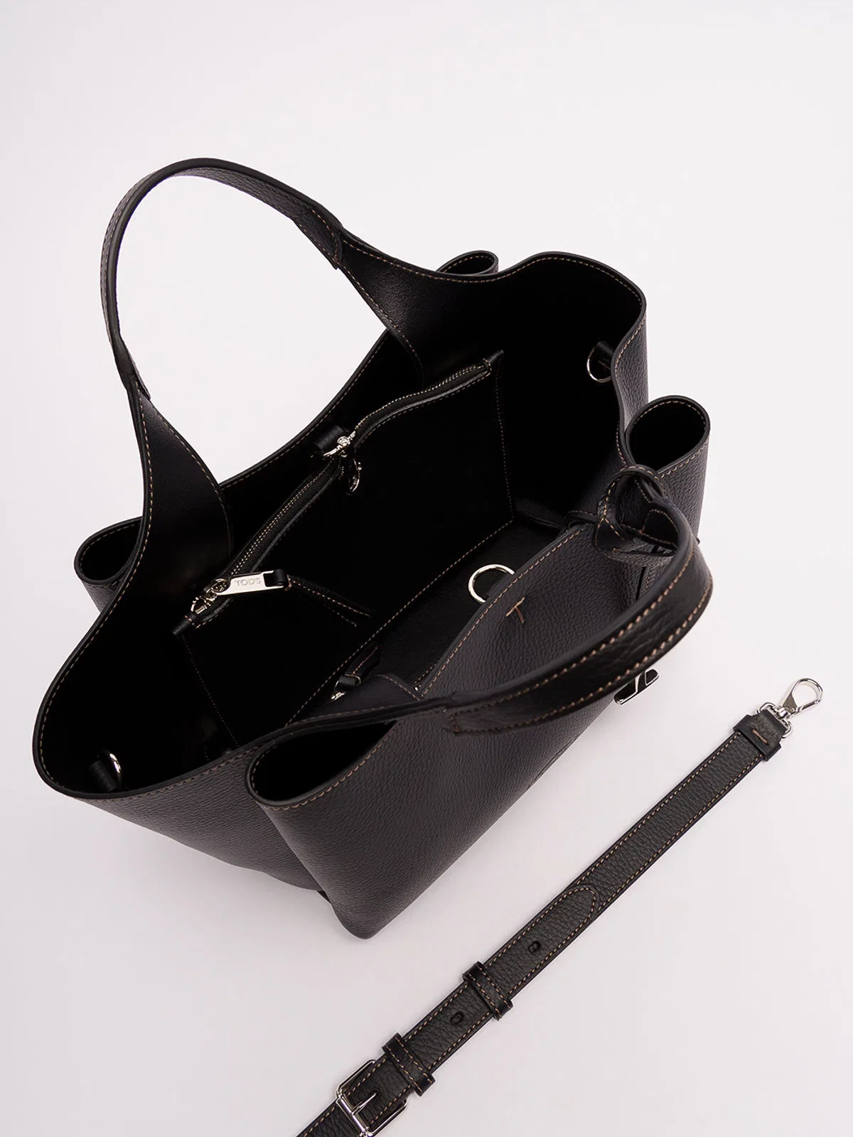 Tod's Leather Bag With `T` Pendant