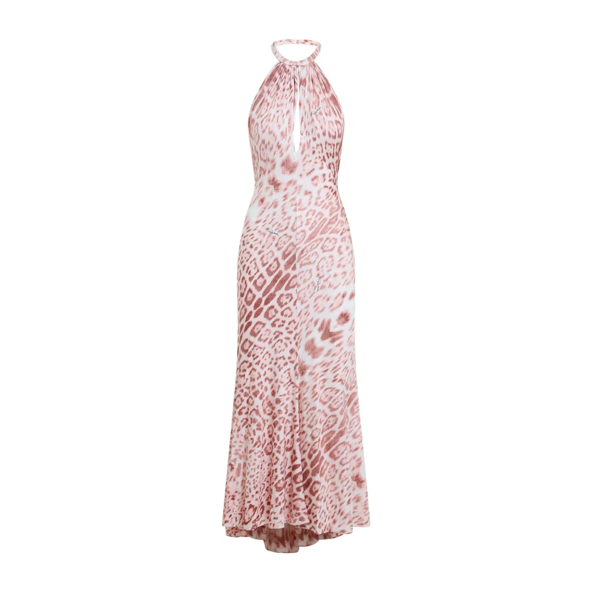 Roberto Cavalli Pink Leopard-Print Midi Dress
