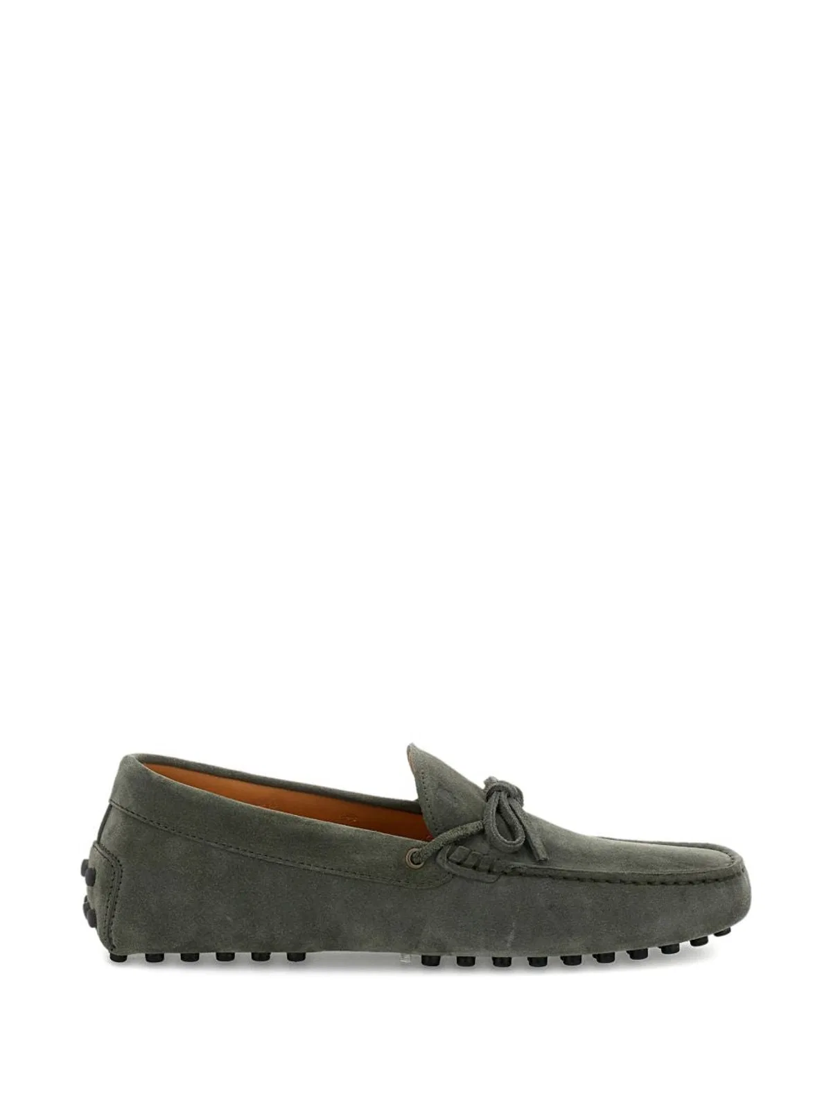 Tod's Green Topstitching Tie Eyelet Shoes
