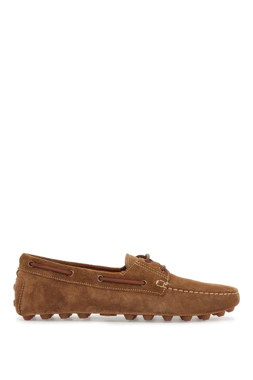 Tod's Suede Gommino Bubble Lace-Up Boat Loafer