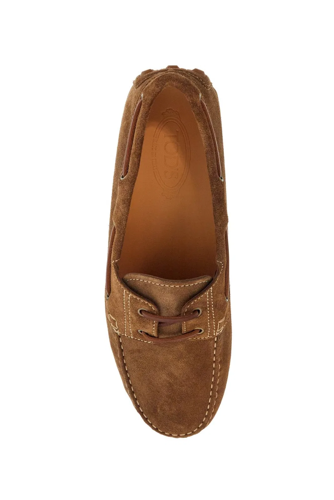 Tod's Suede Gommino Bubble Lace-Up Boat Loafer