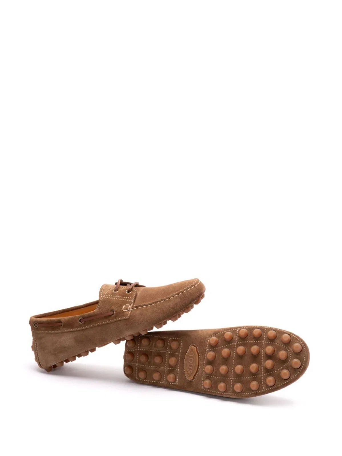 Tod's Suede Gommino Bubble Lace-Up Boat Loafer