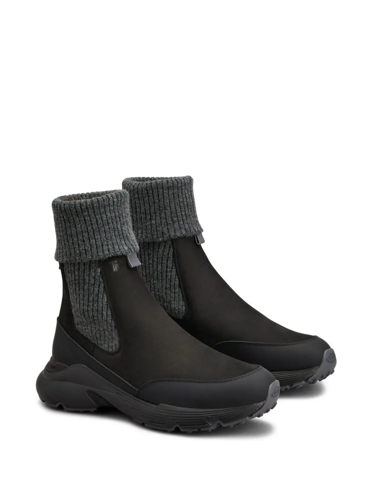 Tod's Leather Knitted Chelsea Boots