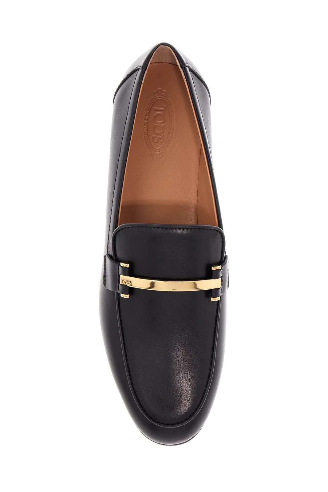 Tod's Branded Metal Bar Leather Loafers