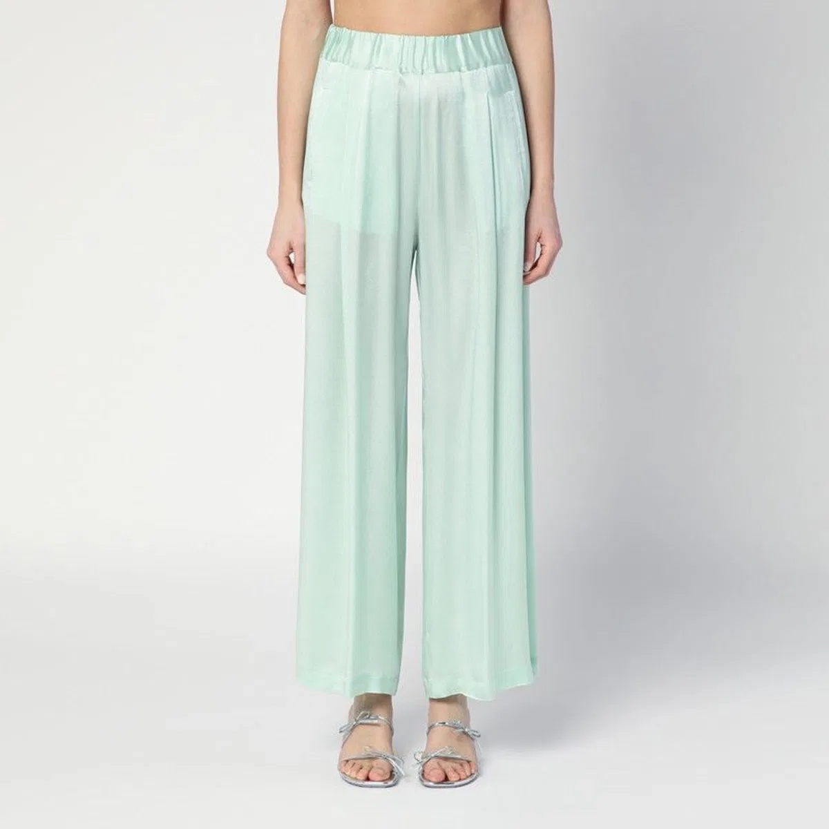 Semicouture Johnny Trousers In Aqua Green