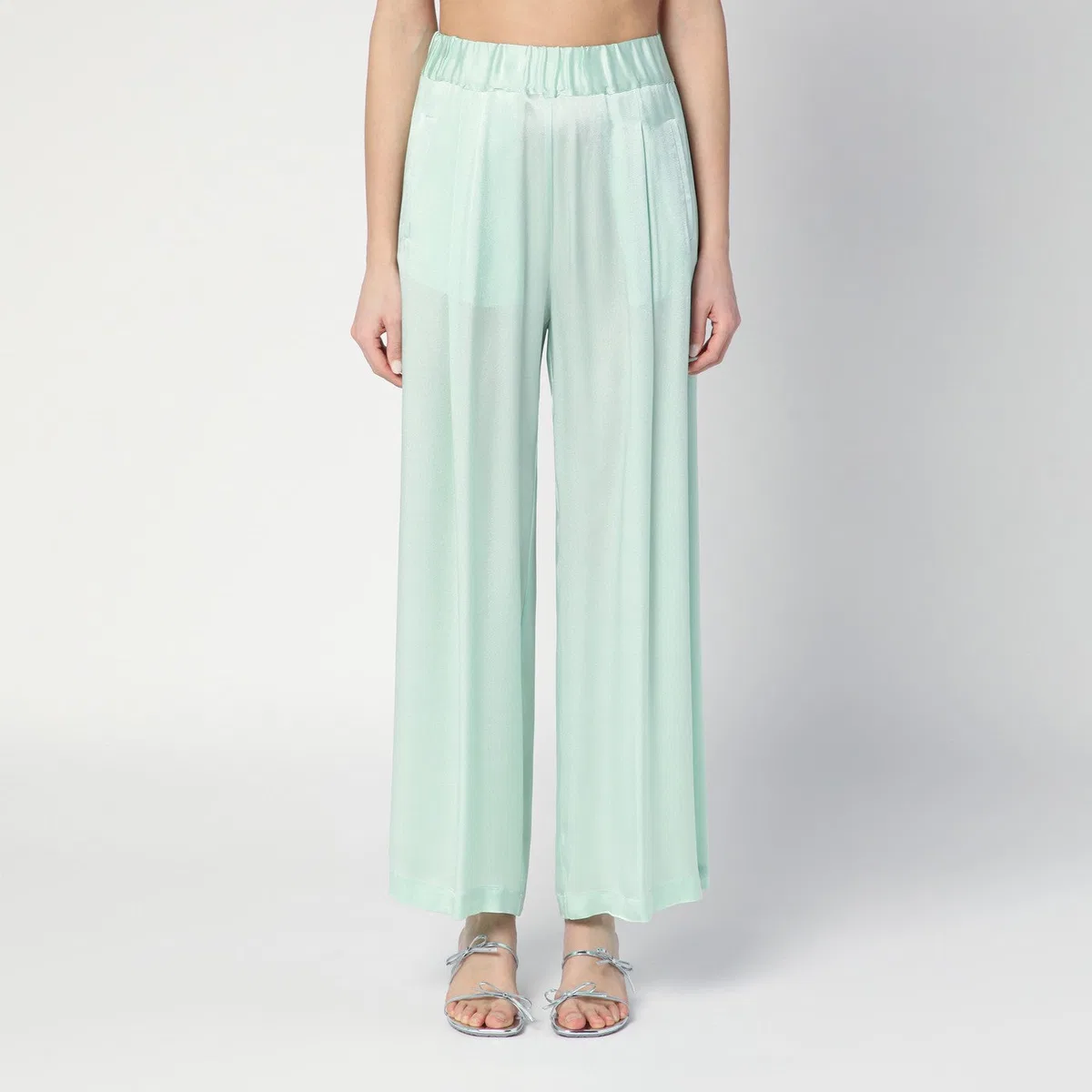 Semicouture Johnny Trousers In Aqua Green