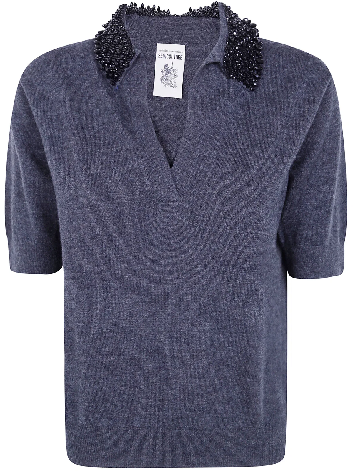 Semicouture "Margy" Short Sleeves Polo Neck