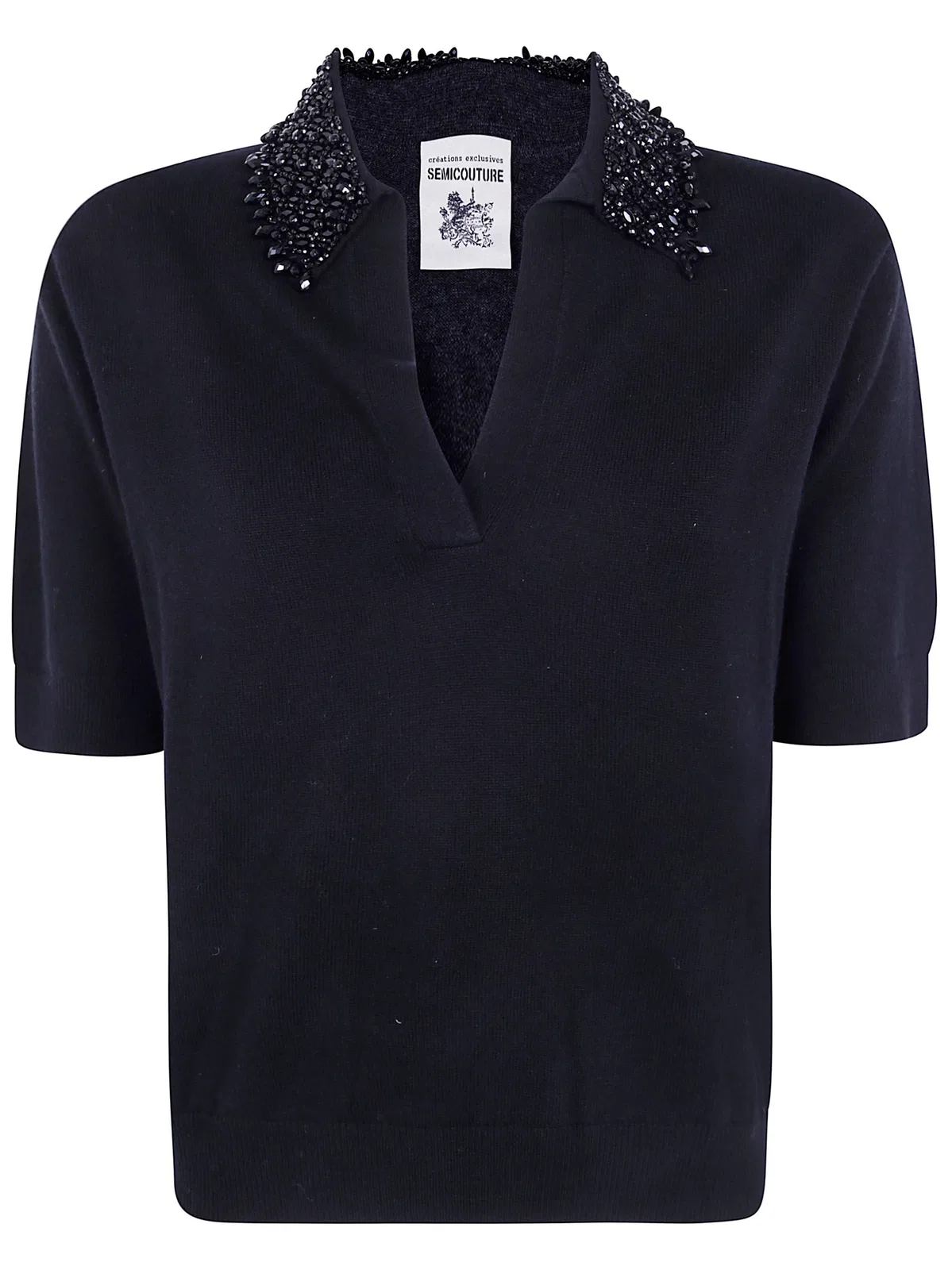Semicouture "Margy" Short Sleeves Polo Neck