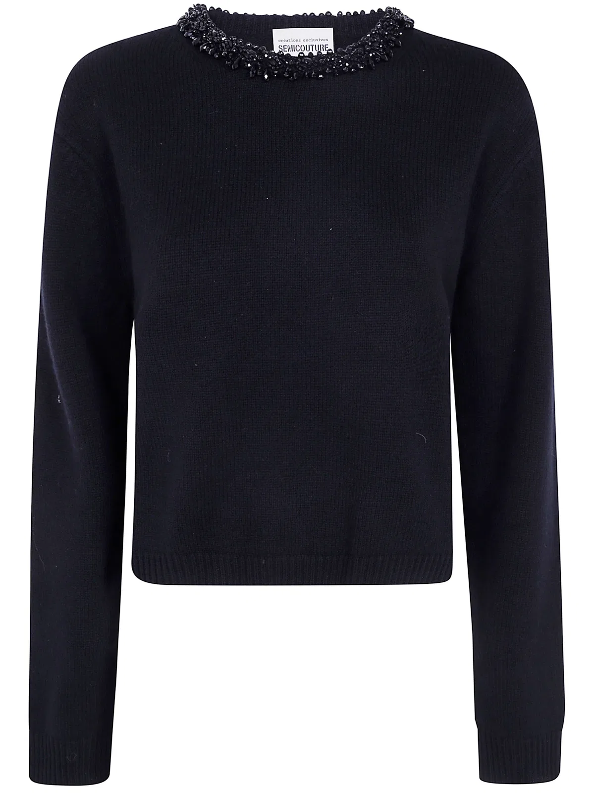 Semicouture "Denny" Short Sleeves Round Neck Sweater