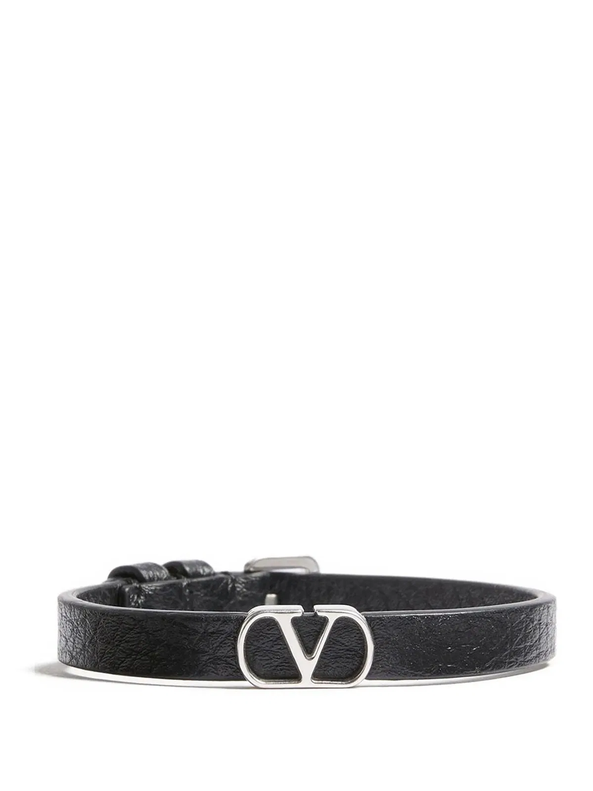 Valentino Garavani Vlogo Signature Grainy Leather Bracelet