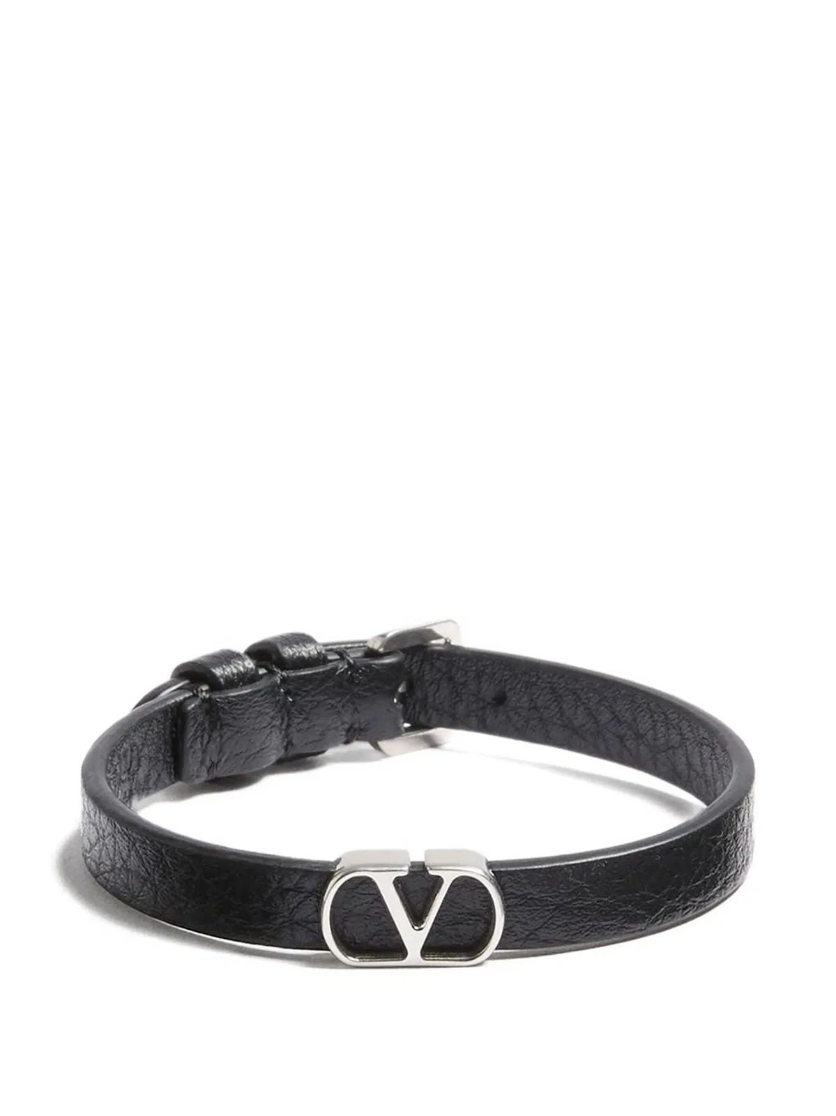 Valentino Garavani Vlogo Signature Grainy Leather Bracelet