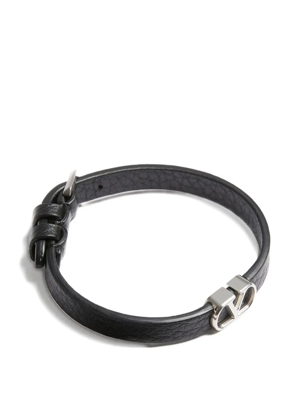 Valentino Garavani Vlogo Signature Grainy Leather Bracelet