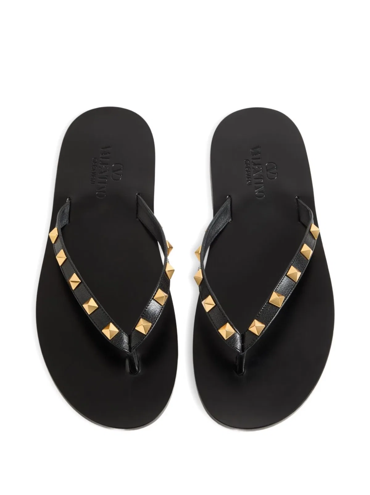 Valentino Garavani Rockstud Leather Thong Sandals