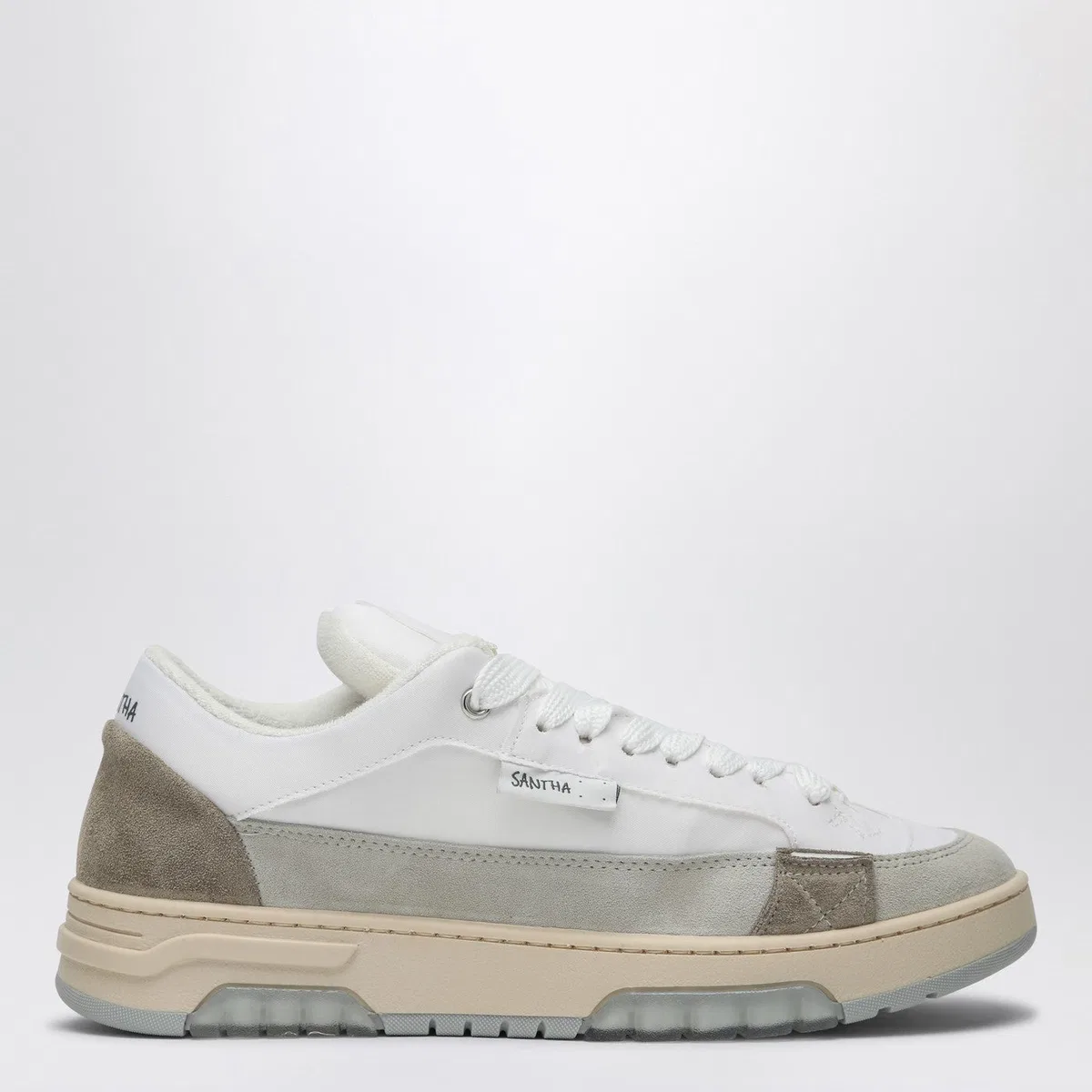 Santha White/Grey Colour-Block Sneakers