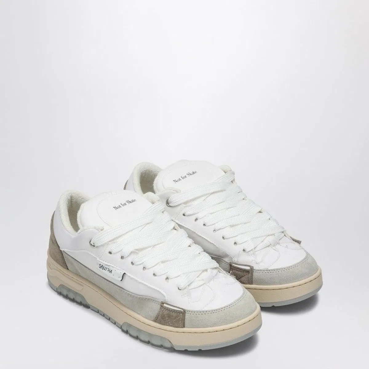 Santha White/Grey Colour-Block Sneaker