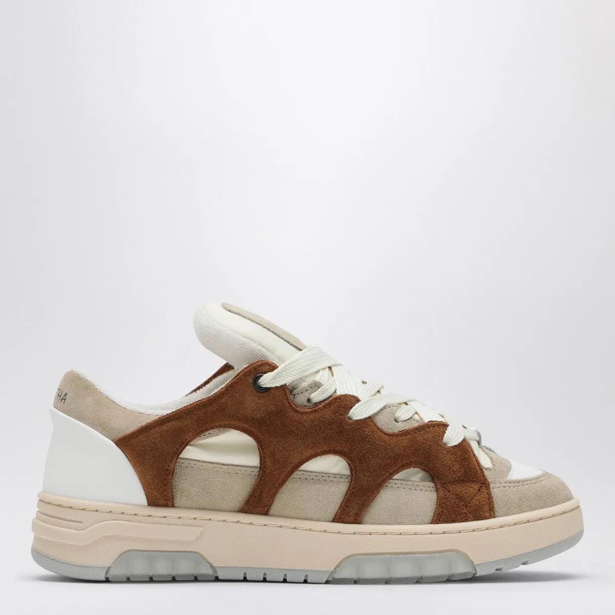 Santha Cream/Brown Mesh And Suede Model 1 Sneak