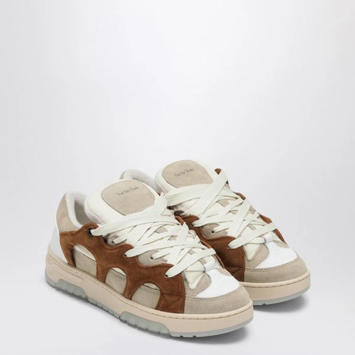 Santha Cream/Brown Mesh And Suede Model 1 Sneak