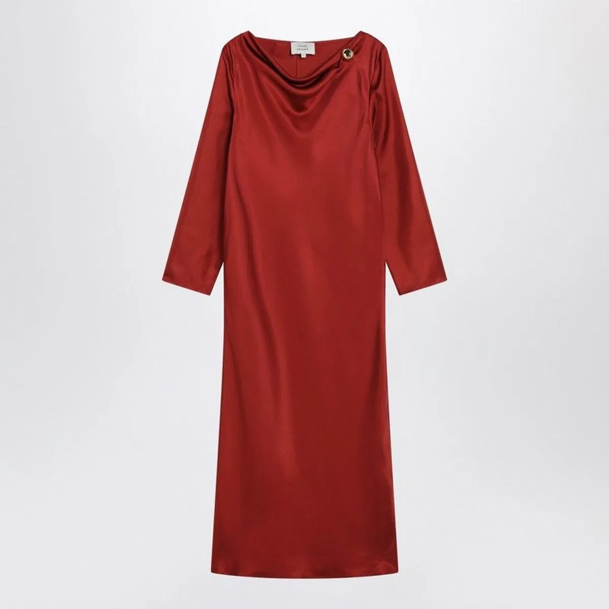Loulou De Saison Abito Zoya In Twill Di Seta Rossa