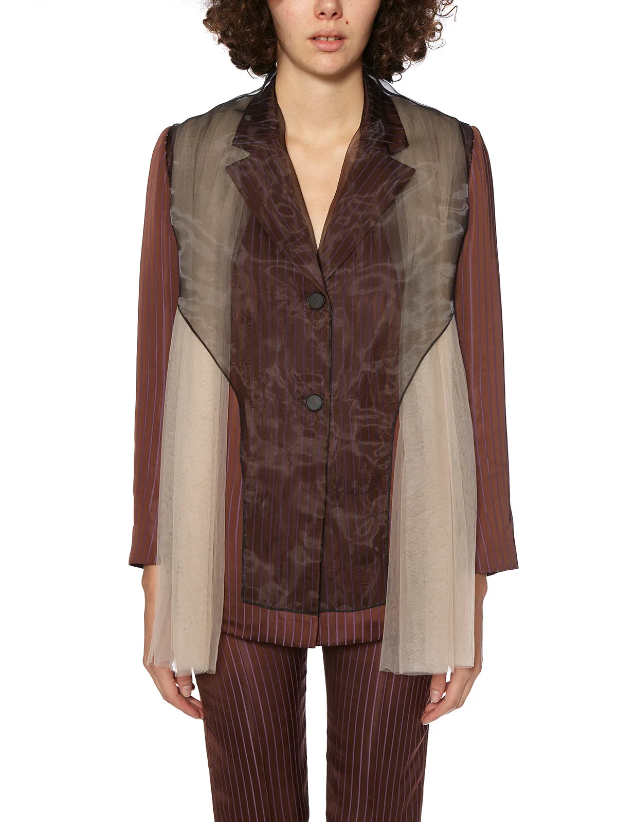 Quetsche Blazer With Tulle Insert
