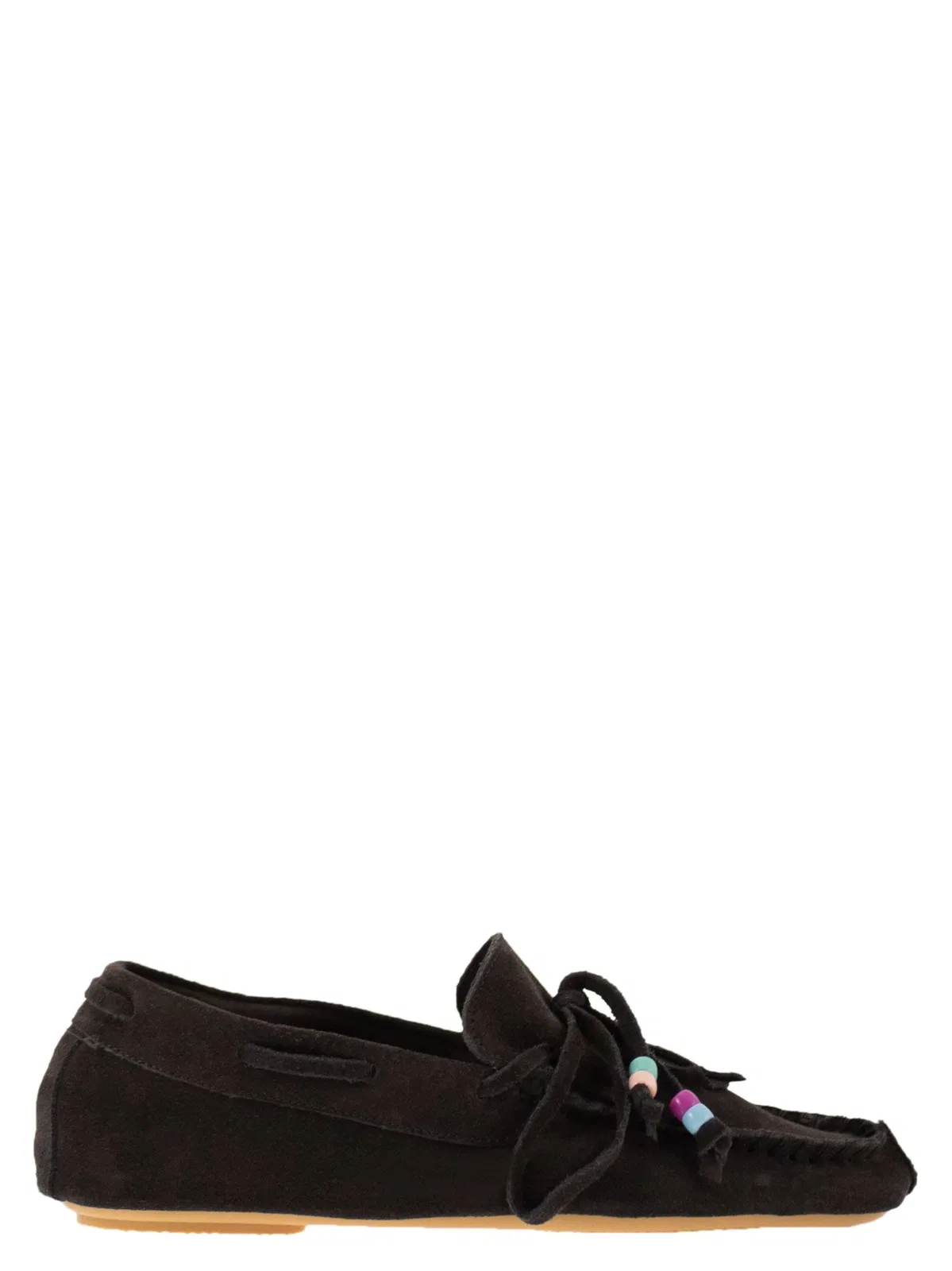 Anniel Suede Loafers With Fringes And Decorativ