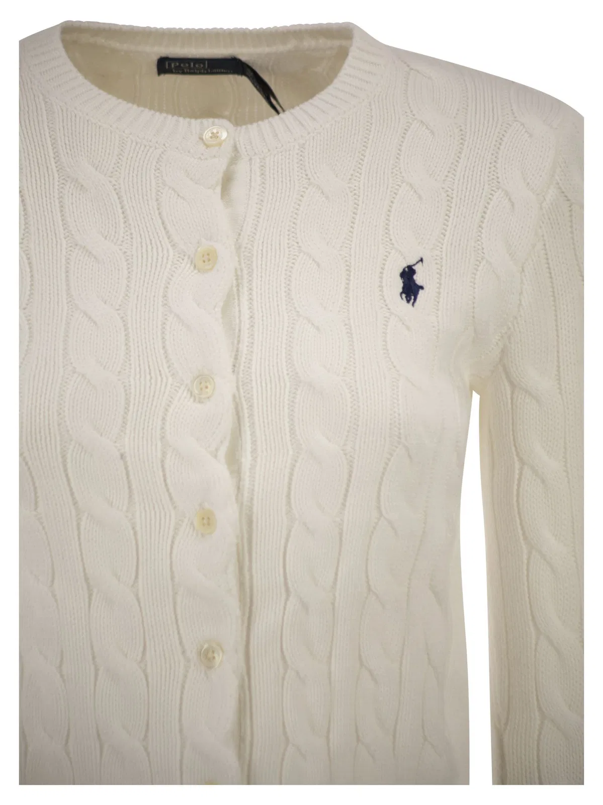 Polo Ralph Lauren Cable Knit Cotton Crew Neck Cardigan