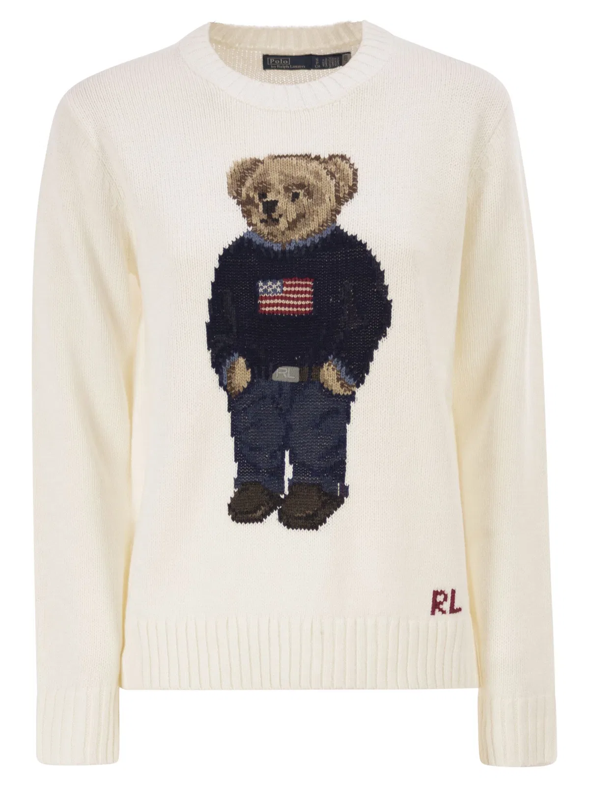 Polo Ralph Lauren Polo Bear Linen And Cotton Blend Jumper