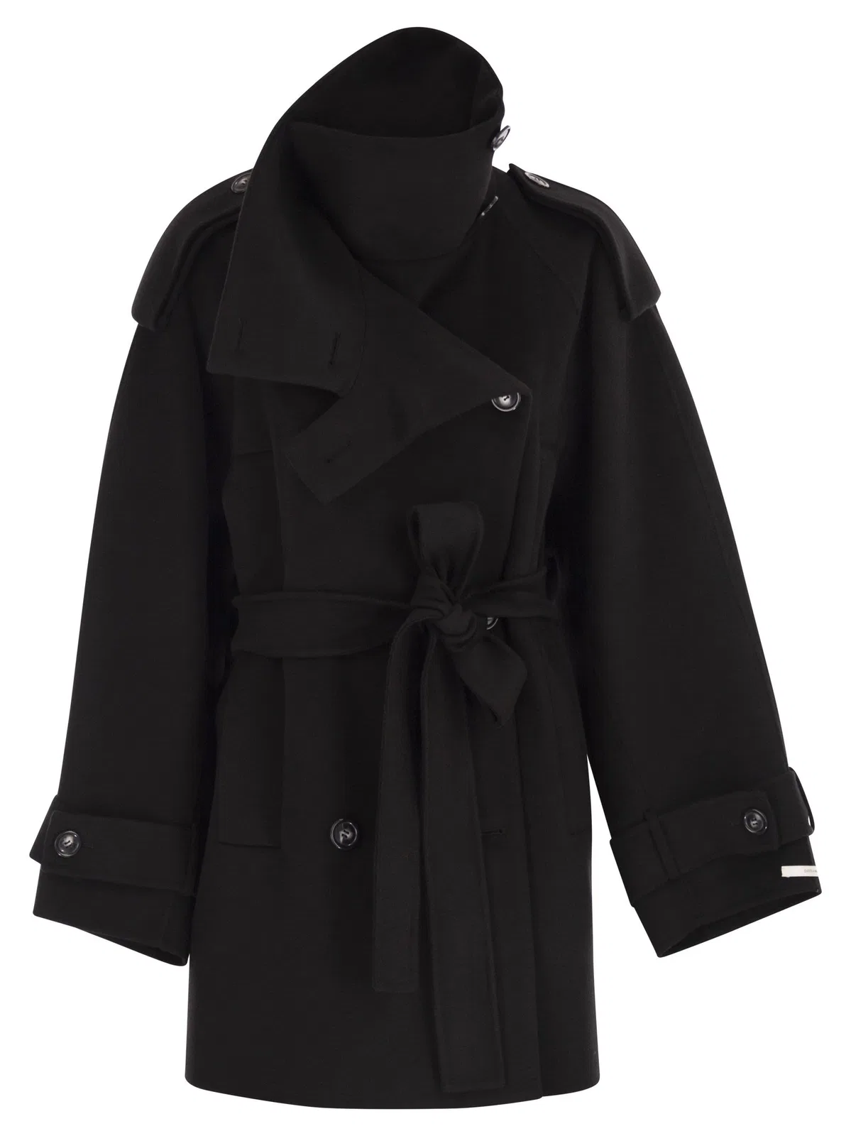 Sportmax Bouquet1234 - Short Wool Trench Coat