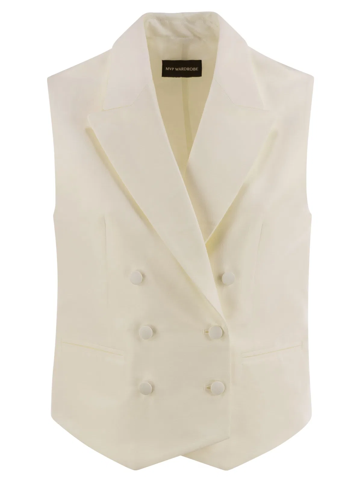 MVP Wardrobe Double-Breasted Cotton And Silk Waistcoa