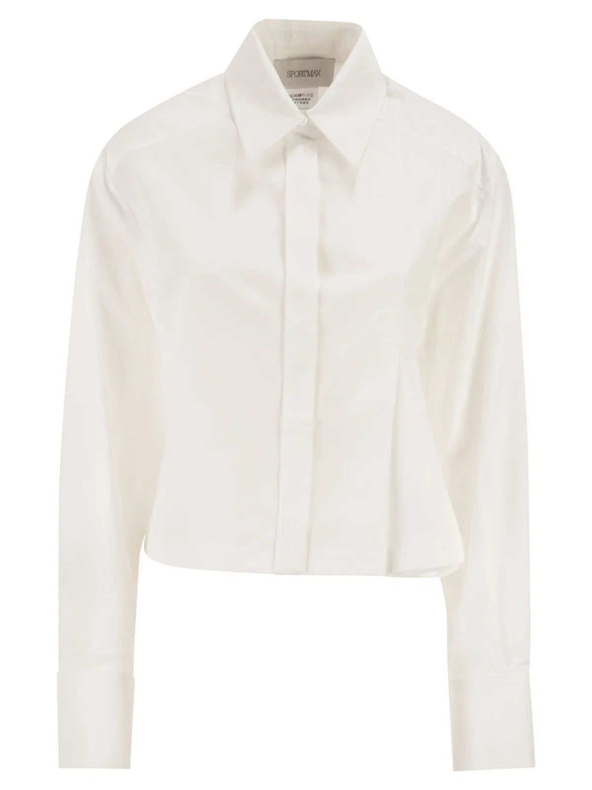 Sportmax Spxcerto - Cropped Poplin Shirt With Asy