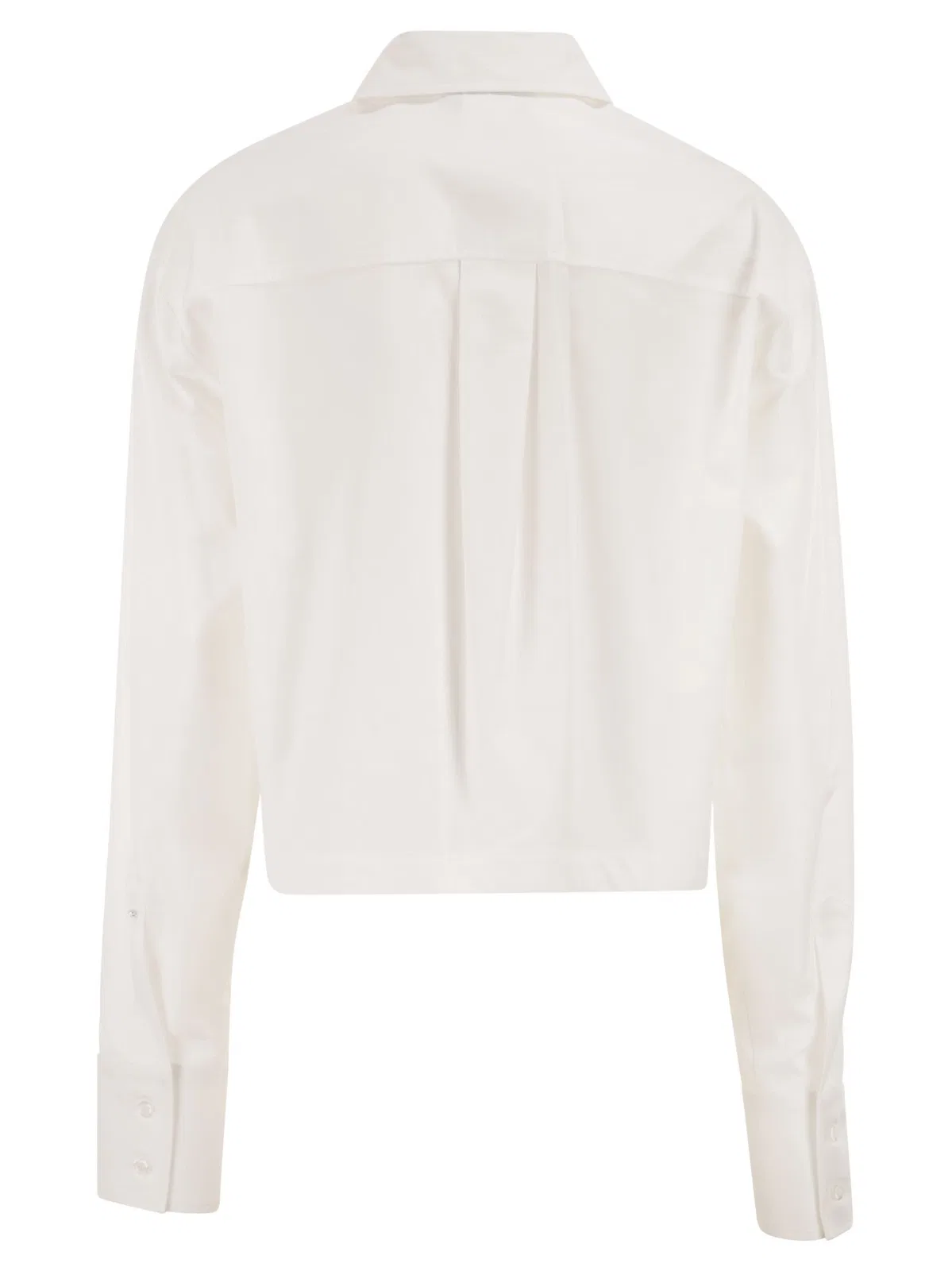 Sportmax Spxcerto - Cropped Poplin Shirt With Asy