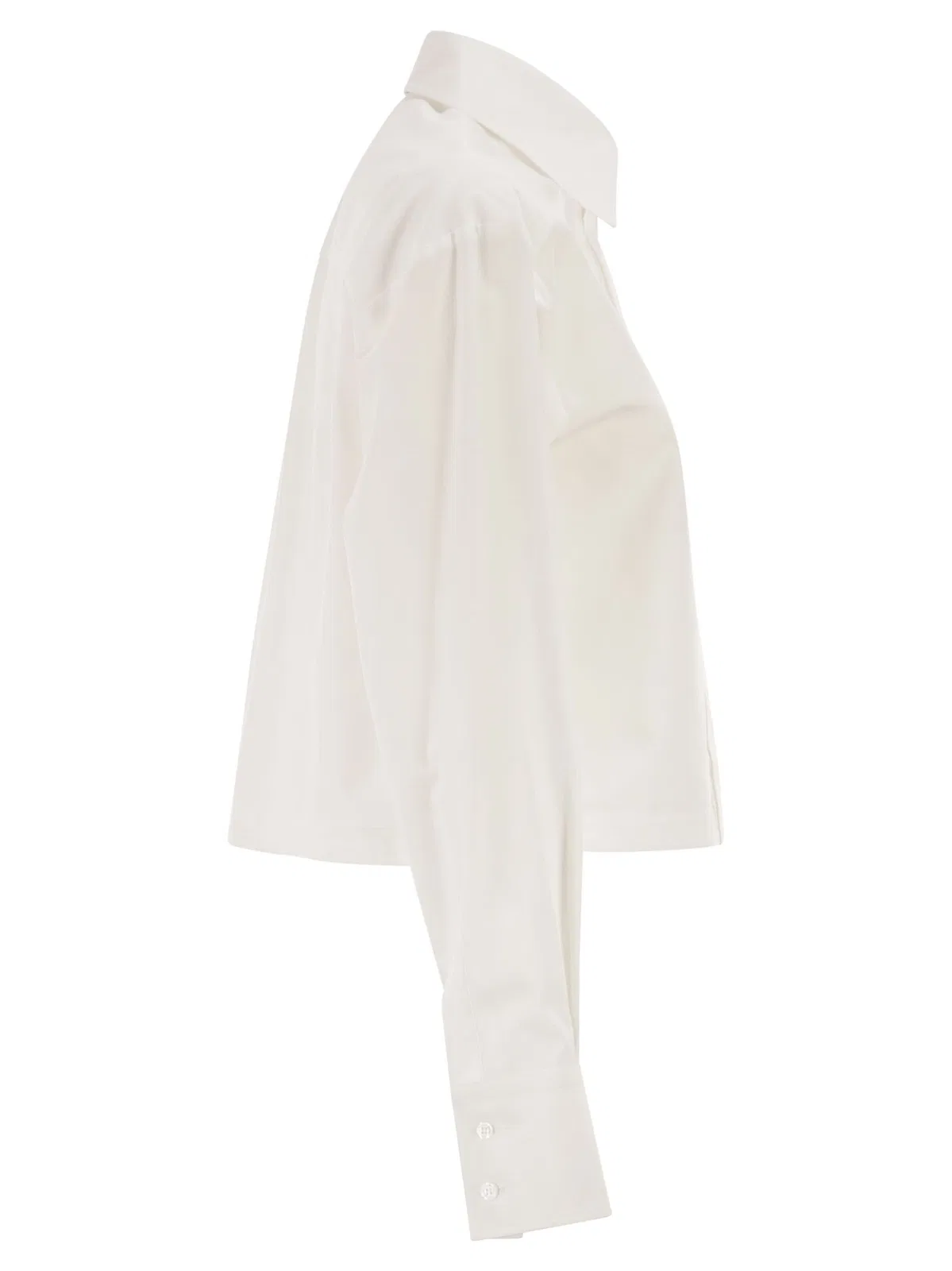 Sportmax Spxcerto - Cropped Poplin Shirt With Asy