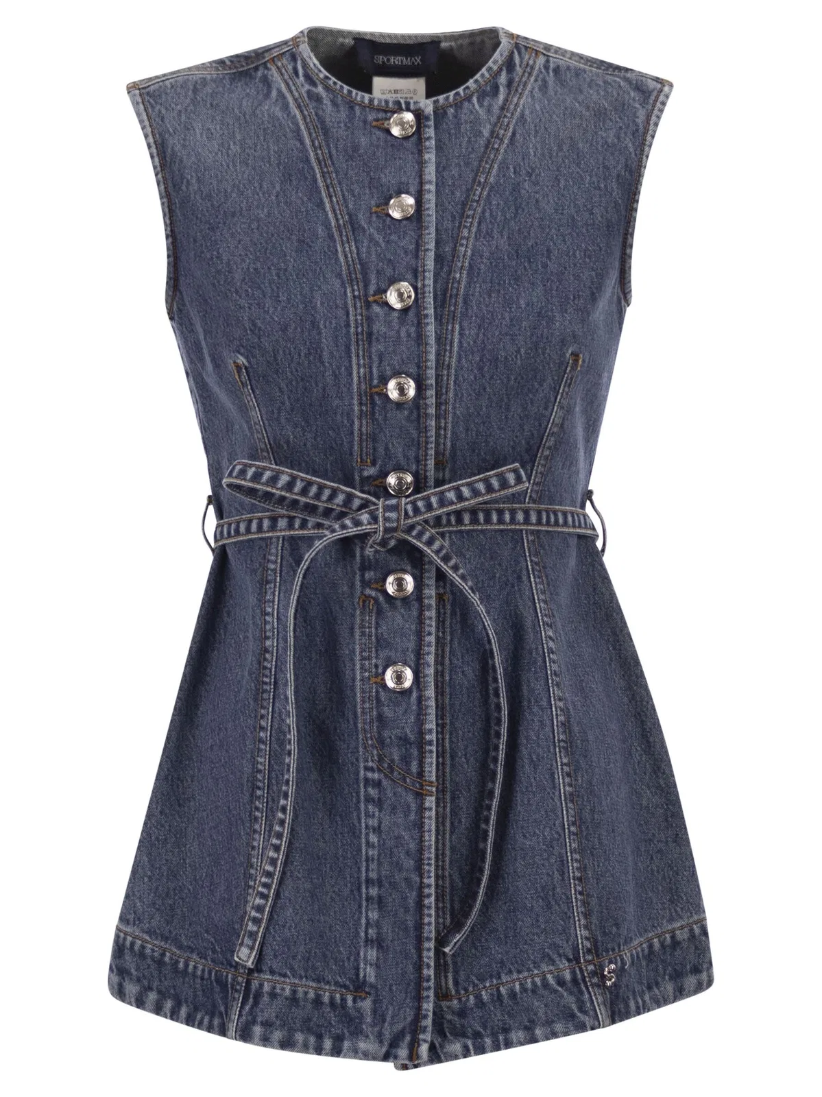 Sportmax Spddominio - Denim Sleeveless Top