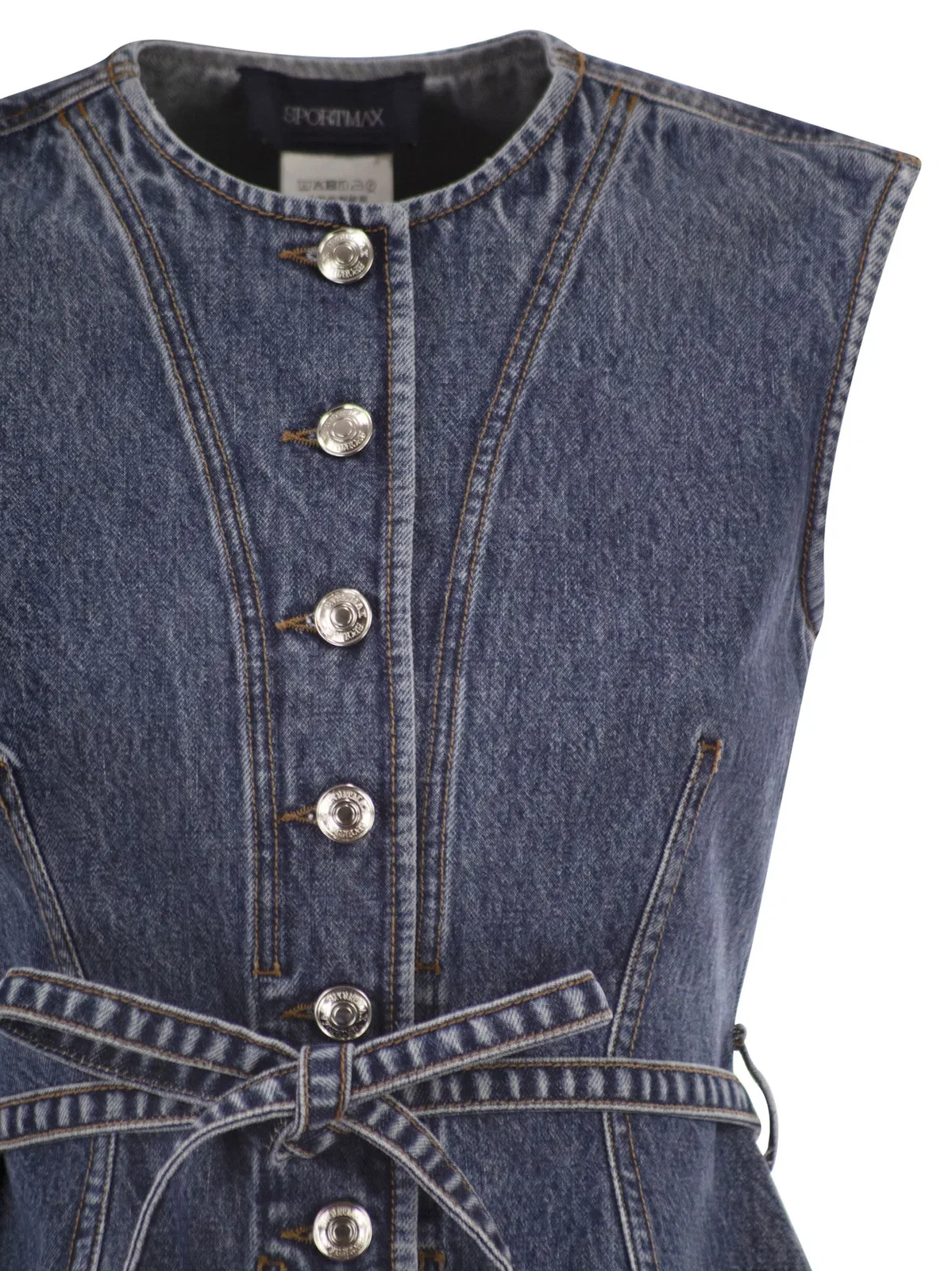 Sportmax Spddominio - Denim Sleeveless Top