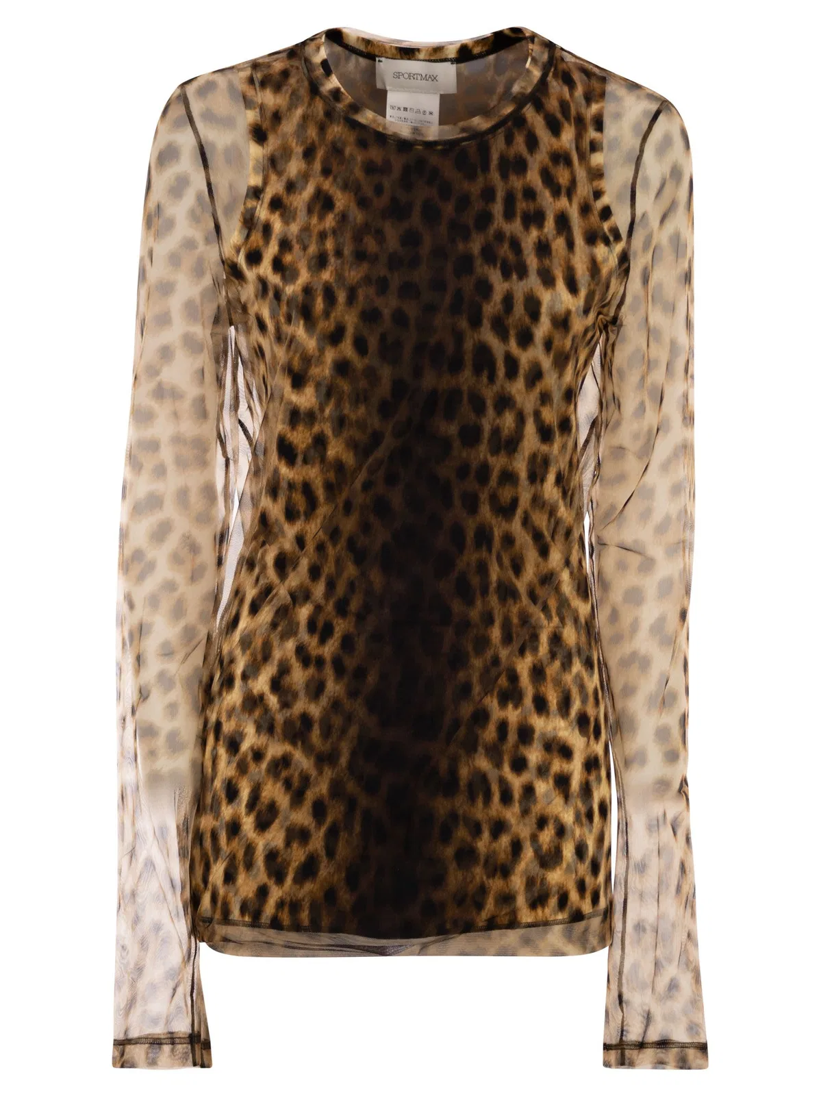Sportmax Spxzebu - Animal Print Dual-Material Top