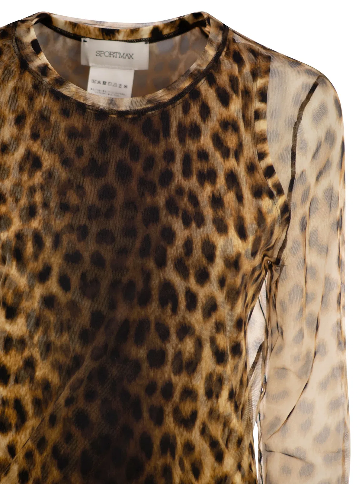 Sportmax Spxzebu - Animal Print Dual-Material Top
